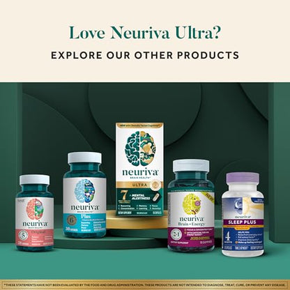 NEURIVA Ultra Decaffeinated Clinically Tested Supplement for Mental Alertness, Memory, Focus & Concentration, Cognivive, Neurofactor - Maple Wellness Supplements