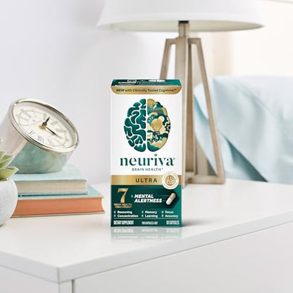 NEURIVA Ultra Decaffeinated Clinically Tested Supplement for Mental Alertness, Memory, Focus & Concentration, Cognivive, Neurofactor - Maple Wellness Supplements
