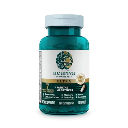 NEURIVA Ultra Decaffeinated Clinically Tested Supplement for Mental Alertness, Memory, Focus & Concentration, Cognivive, Neurofactor - Maple Wellness Supplements