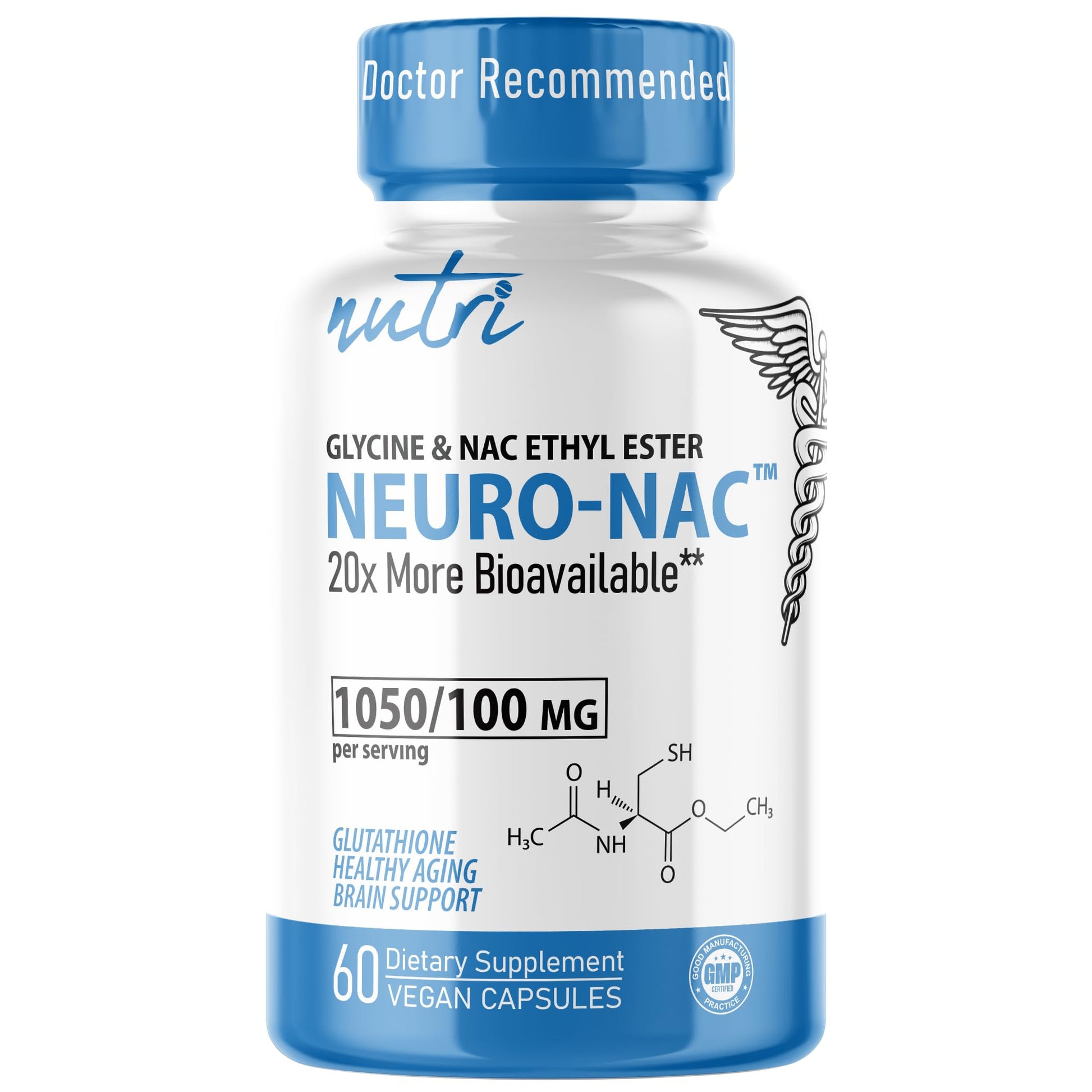 Neuro NAC Supplement N-Acetyl Cysteine Ethyl Ester - 20x More Bioavailable Than NAC 600 mg - Boost Glutathione 10x More Than Liposomal Glutathione - Maple Wellness Supplements