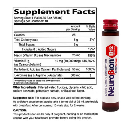 Neurobion Extra Forte B12 10,000 mcg Vials, Liquid - Extreme Powerful- 10 Vials per Box - Maple Wellness Supplements