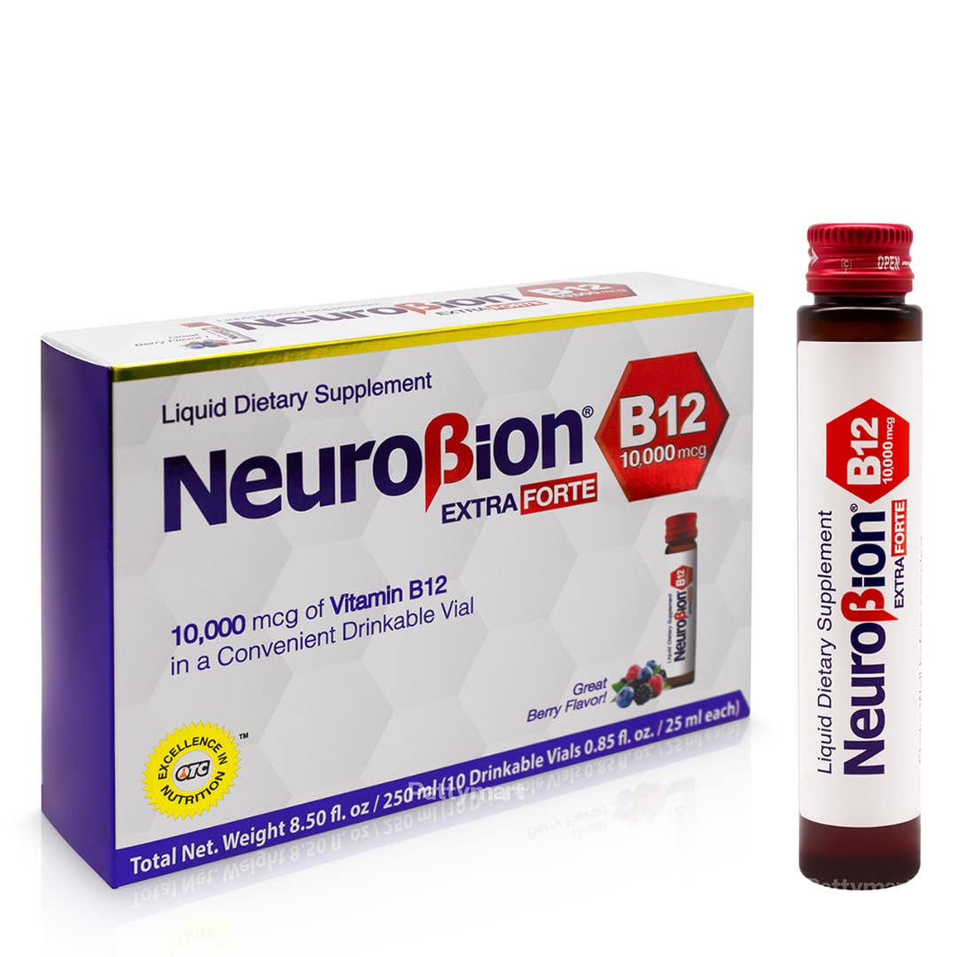 Neurobion Extra Forte B12 10,000 mcg Vials, Liquid - Extreme Powerful- 10 Vials per Box - Maple Wellness Supplements