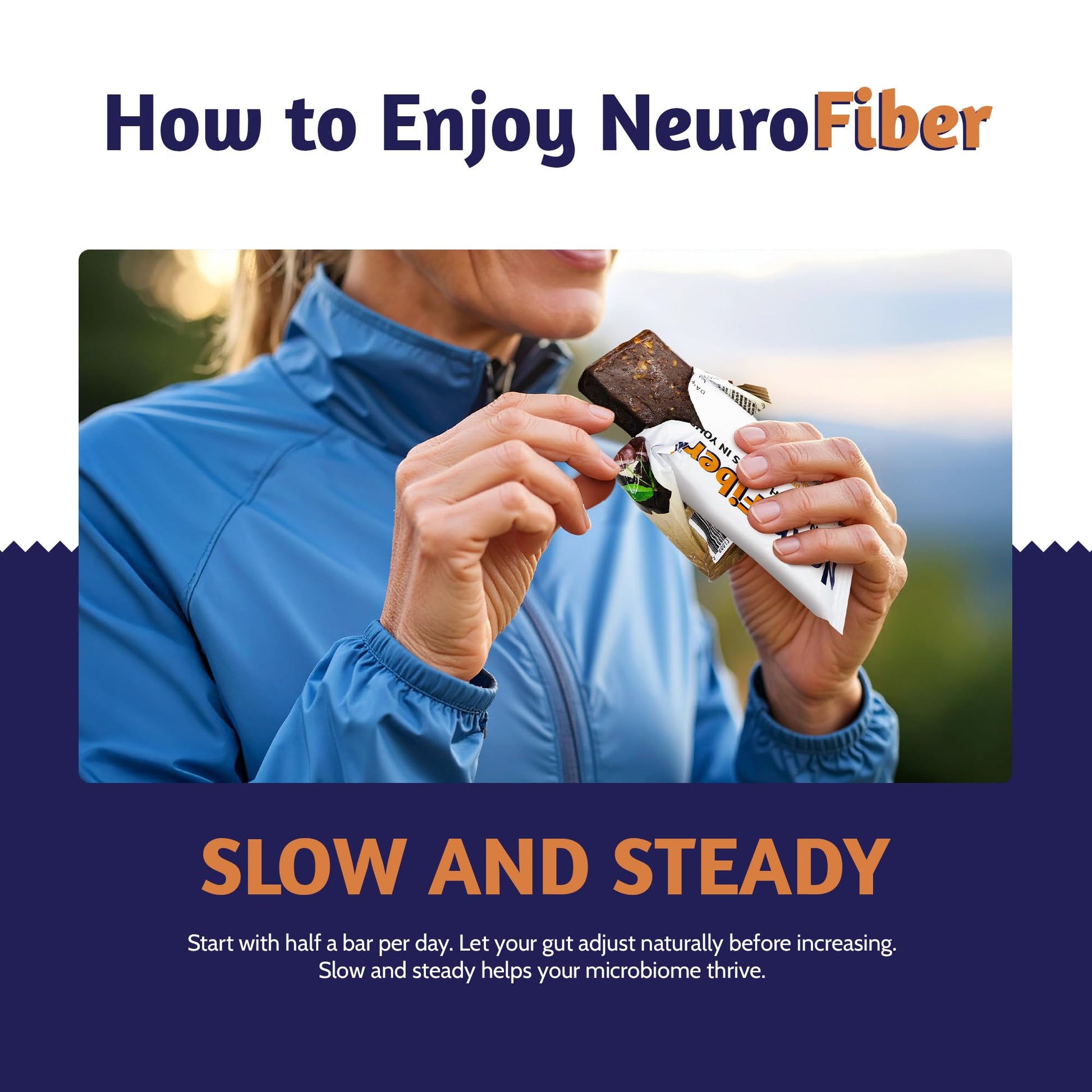 NeuroFiber Prebiotic High Fiber Bars – Gut Health, Bowel Regularity & Brain Function Support – Plant-Based, Gluten Free, Vega - Maple Wellness Supplements