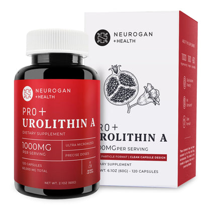 Neurogan Urolithin A PRO Capsules - 1000mg, 120 Ct - Advanced Cellular Health, Post Biotic Supplements - Ultra Micronized Urolithin A Supplement, Sourced from Pomegranate Extract - Maple Wellness Supplements