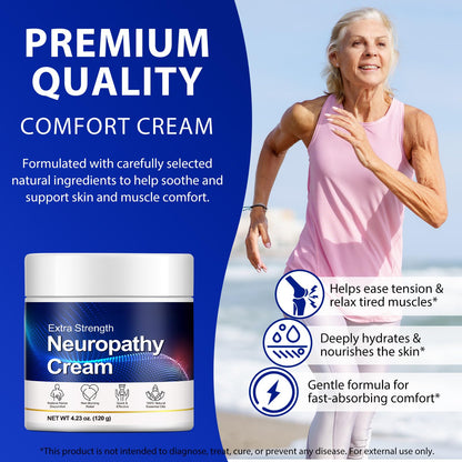 Neuropathy Cream for Feet, Legs & Hands – Lightweight, Plant-Based Formula with Cooling Comfort, 120g - Maple Wellness Supplements