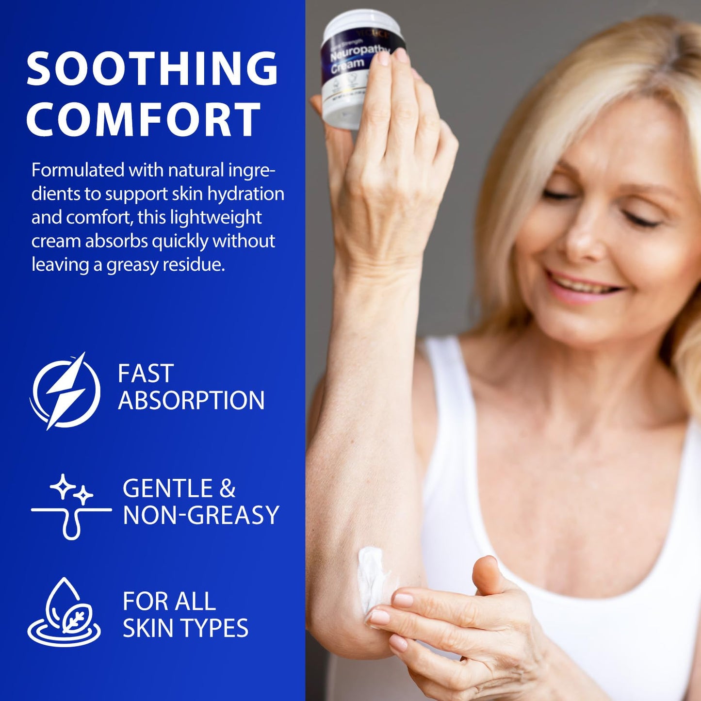 Neuropathy Cream for Feet, Legs & Hands – Lightweight, Plant-Based Formula with Cooling Comfort, 120g - Maple Wellness Supplements