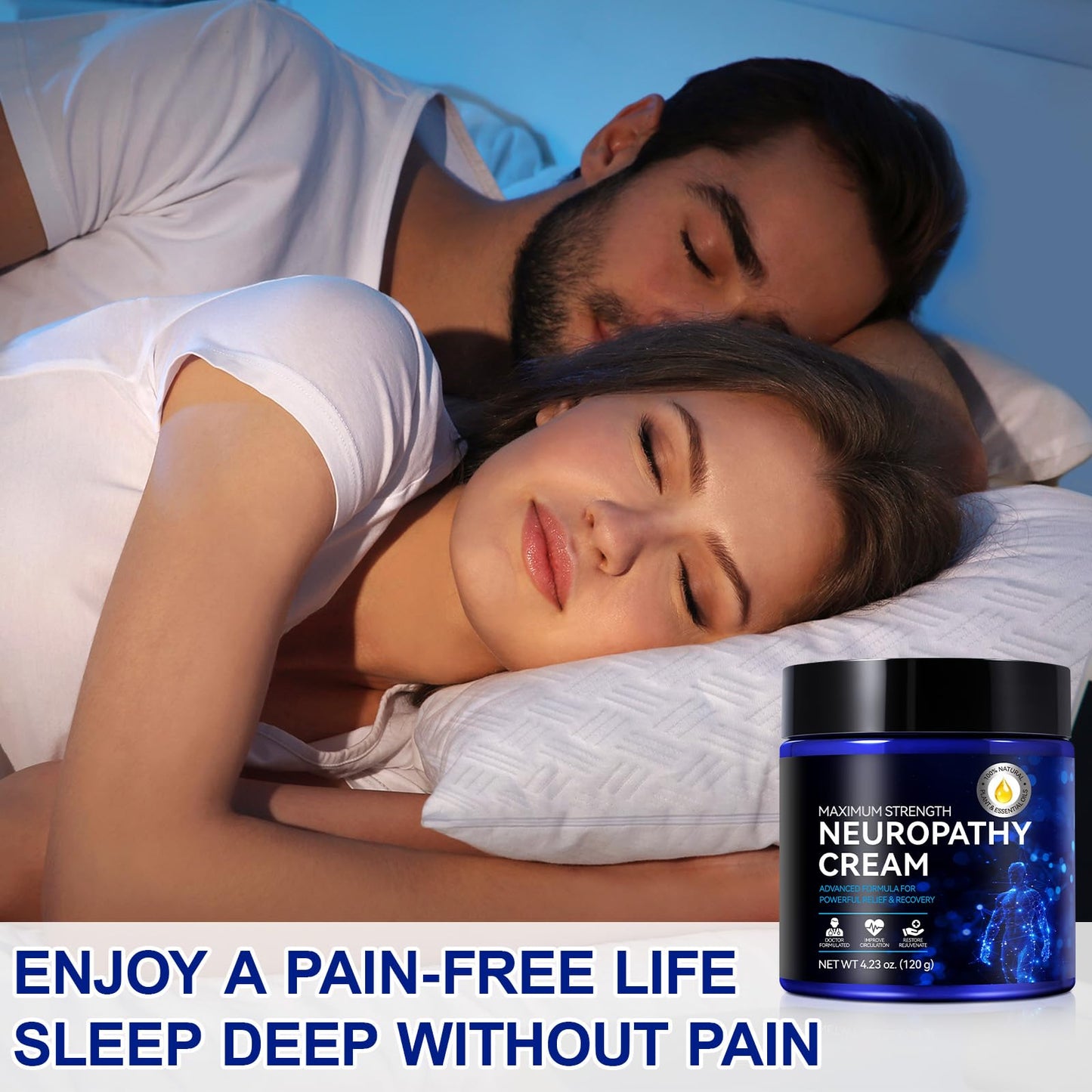 Neuropathy Cream for Feet, Legs & Hands – Lightweight, Plant-Based Formula with Cooling Comfort, 4 oz - Maple Wellness Supplements
