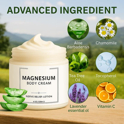 Neuropathy Cream | Nerve Relief Lotion for Feet, Legs & Hands | Magnesium Chloride with Aloe Vera Extract | Non-Greasy Formula for Day & Night Use | Thoughtful Gift for Mama, Dad, Men & Women (1) - Maple Wellness Supplements