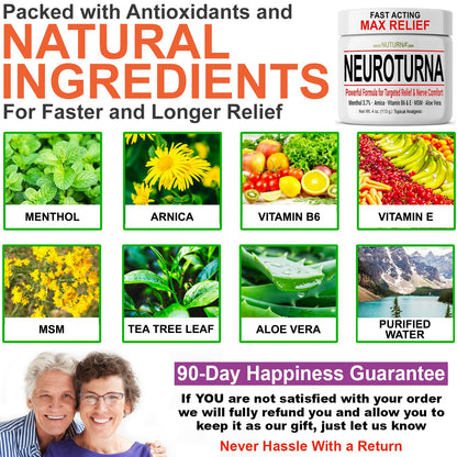 Neuropathy Nerve Cream - Fast Acting for Feet Hands Legs Toes - Ultra Strength Menthol, Arnica, Aloe Vera, MSM, Natural Soothing Nerve Comfort - Extra Large 8 oz - Maple Wellness Supplements
