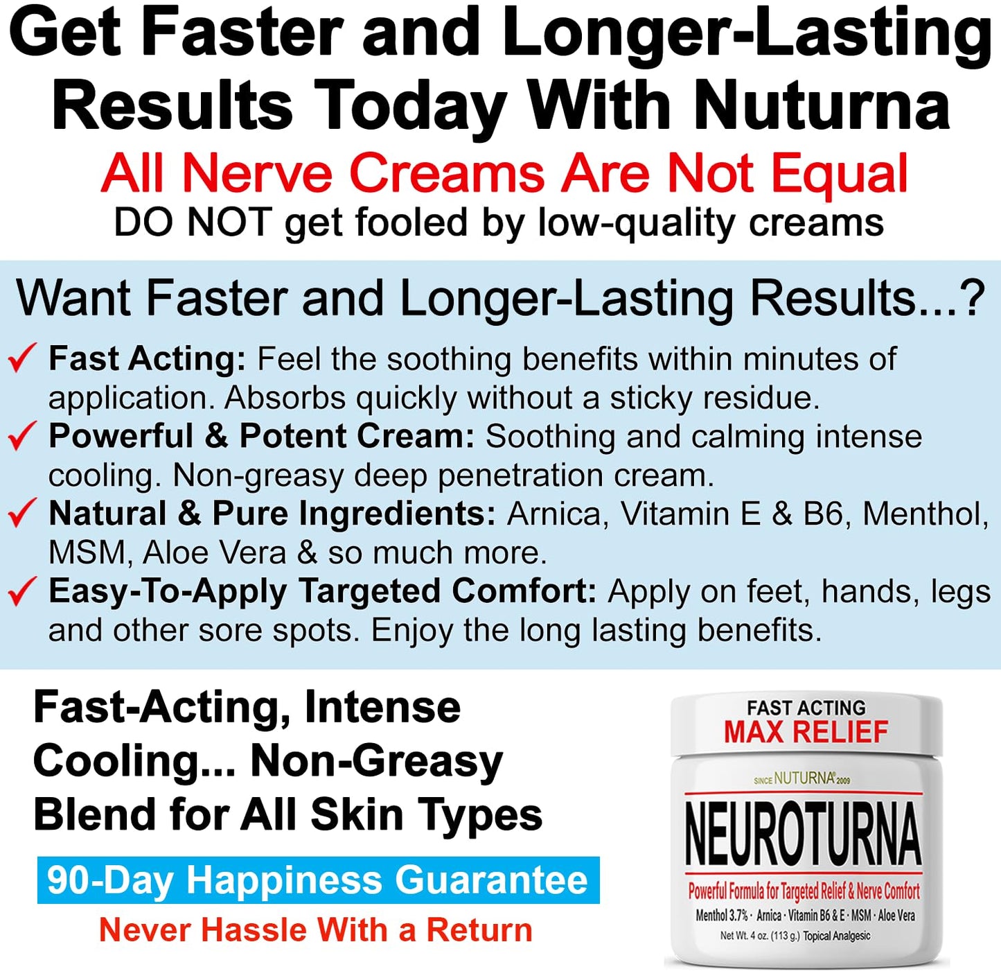 Neuropathy Nerve Cream - Fast Acting for Feet Hands Legs Toes - Ultra Strength Menthol, Arnica, Aloe Vera, MSM, Natural Soothing Nerve Comfort - Extra Large 8 oz - Maple Wellness Supplements