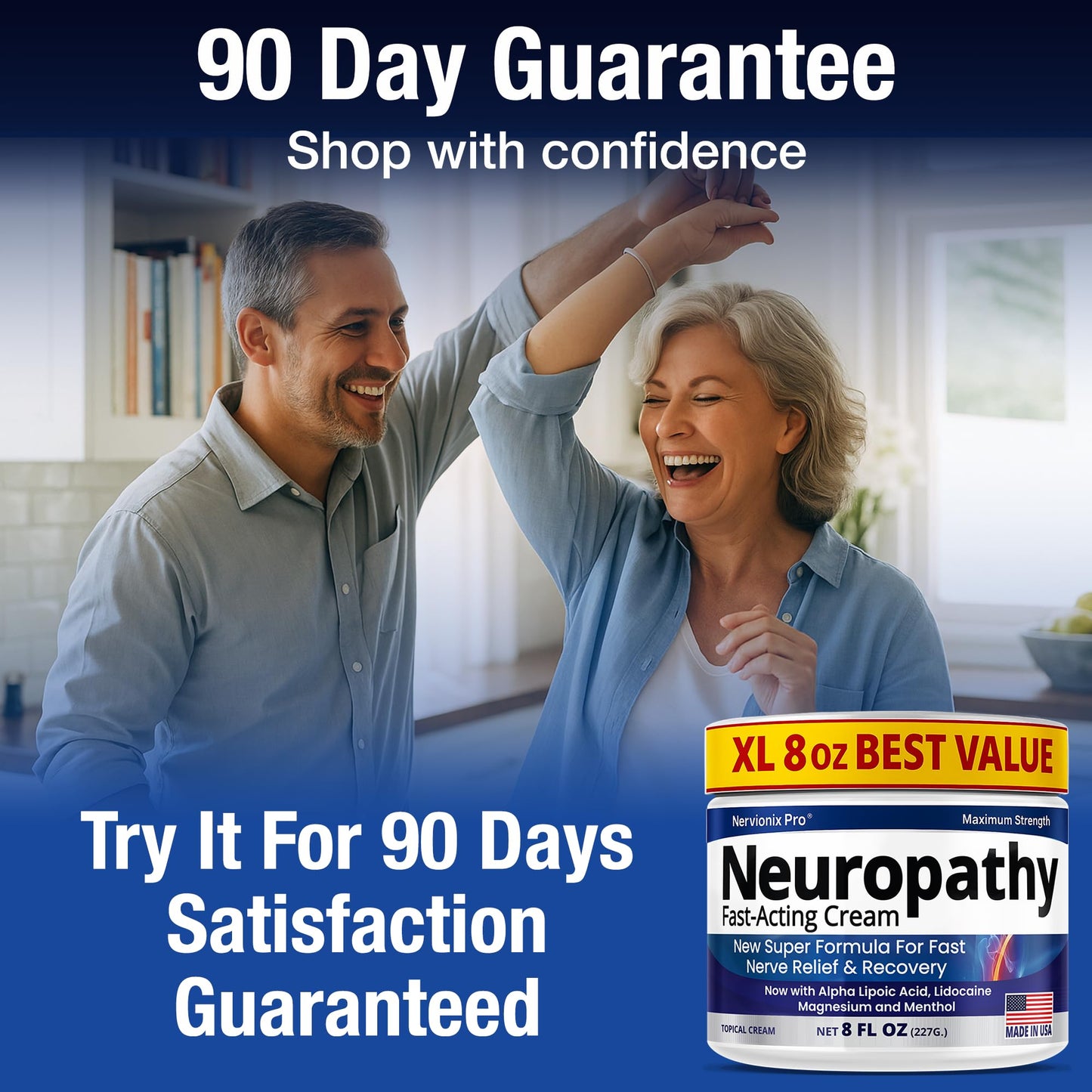 Neuropathy Nerve Relief Cream – Extra Large 8 oz – Maximum Strength for Feet Hands Legs Toes Back – Natural Ingredients Arnica Aloe Vera MSM Vitamins – Fast-Acting Soothing Relief – Super Value 8 oz - Maple Wellness Supplements