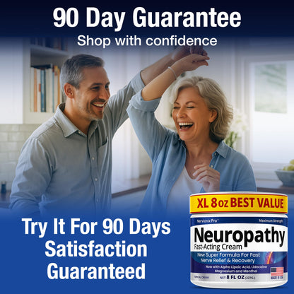 Neuropathy Nerve Relief Cream – Extra Large 8 oz – Maximum Strength for Feet Hands Legs Toes Back – Natural Ingredients Arnica Aloe Vera MSM Vitamins – Fast-Acting Soothing Relief – Super Value 8 oz - Maple Wellness Supplements