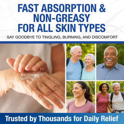 Neuropathy Nerve Relief Cream – Extra Large 8 oz – Maximum Strength for Feet Hands Legs Toes Back – Natural Ingredients Arnica Aloe Vera MSM Vitamins – Fast-Acting Soothing Relief – Super Value 8 oz - Maple Wellness Supplements
