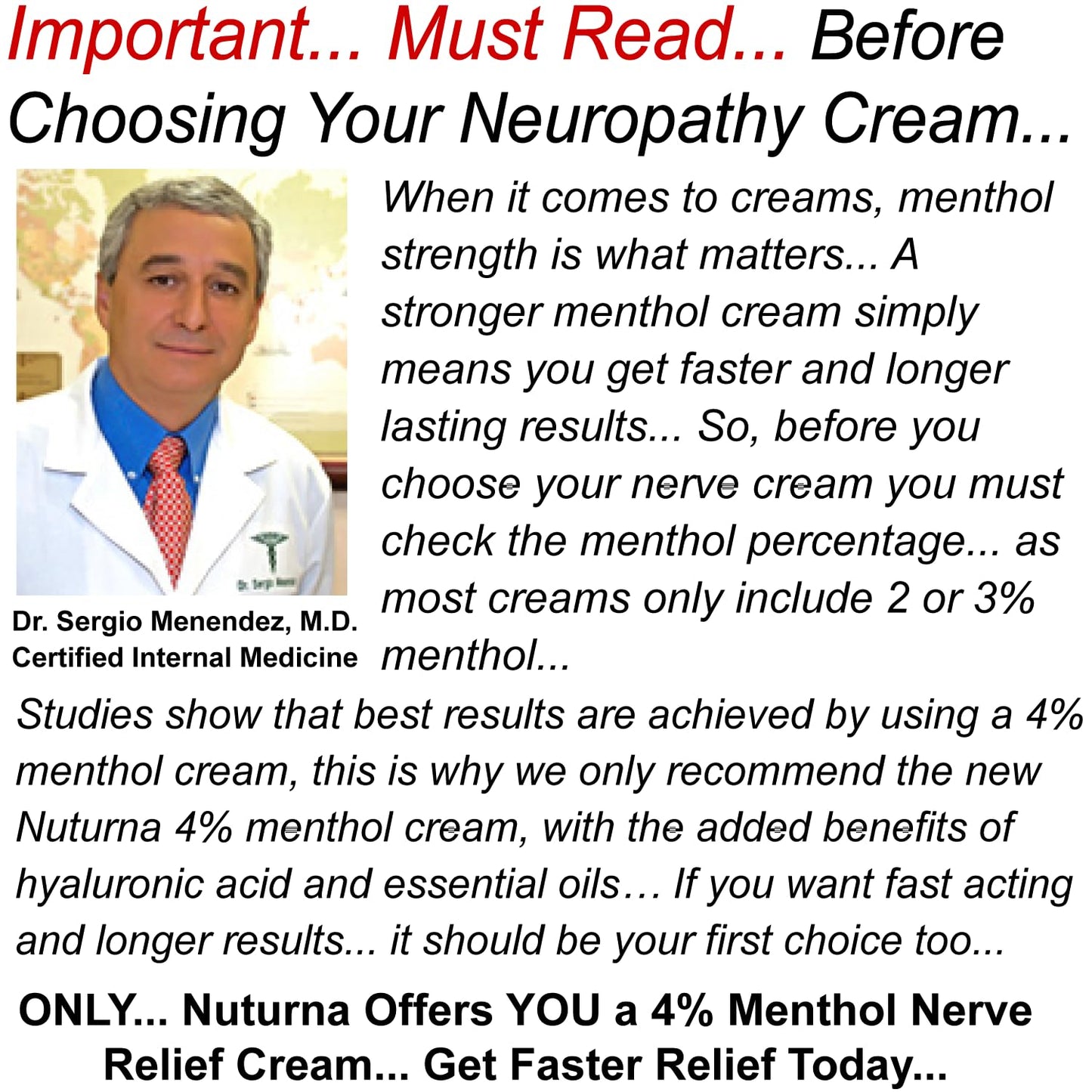 Neuropathy Nerve Relief Cream - Premium Nerve Cream 3X Action for Targeted Relief and Soothing Nerve Comfort - Maximum Strength with 4% Menthol Arnica MSM for Feet Hands Legs Toes & Back - Large 4 Oz - Maple Wellness Supplements