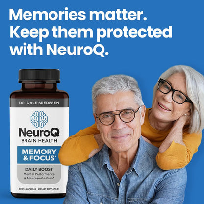 NeuroQ Memory & Focus | Formulated by Neurologist Dr. Dale Bredesen | Addresses All 4 Causes of Cognitive Decline | Ginkgo Biloba, Phosphatidylserine, Gotu Kola, - Maple Wellness Supplements