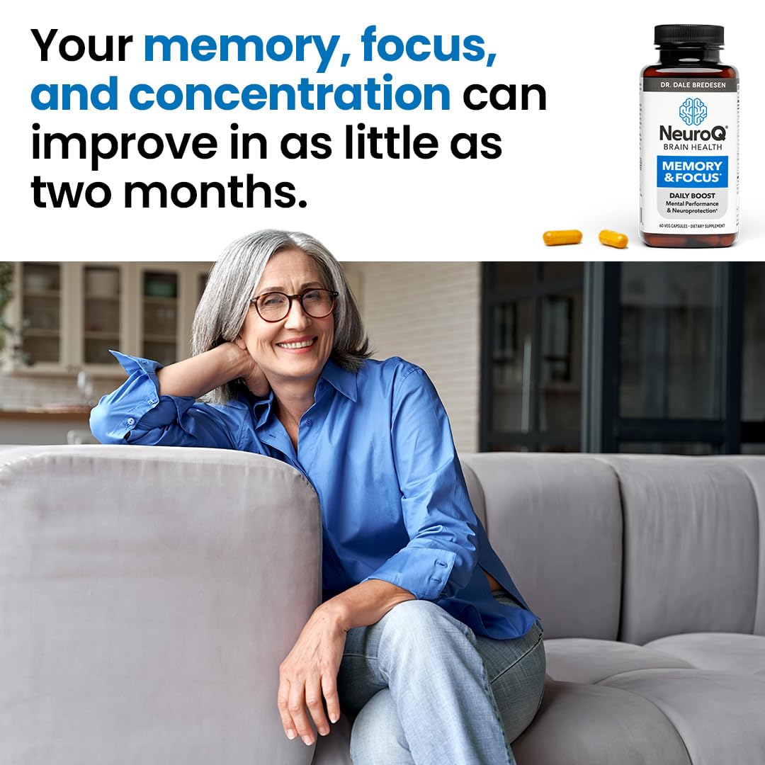 NeuroQ Memory & Focus | Formulated by Neurologist Dr. Dale Bredesen | Addresses All 4 Causes of Cognitive Decline | Ginkgo Biloba, Phosphatidylserine, Gotu Kola, - Maple Wellness Supplements