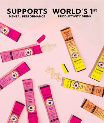 Neutonic Nootropic Focus Blend Powder | Peach Mango & Wild Berry 4 Sticks | Caffeine Free, Zero Sugar | Support Memory, Mental Clarity, Cognitive Function | Boost Focus, Energy, Brain Health - Maple Wellness Supplements