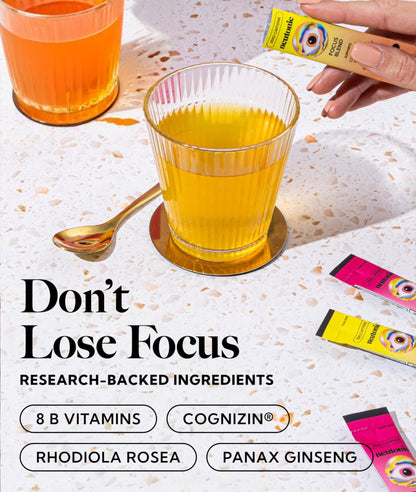 Neutonic Nootropic Focus Blend Powder | Peach Mango & Wild Berry 4 Sticks | Caffeine Free, Zero Sugar | Support Memory, Mental Clarity, Cognitive Function | Boost Focus, Energy, Brain Health - Maple Wellness Supplements