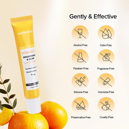 NEUTRIHERBS Lip Cream, Vitamin C Lip Balm to Nourish and Soothes Dry, Cracked Lips - Maple Wellness Supplements