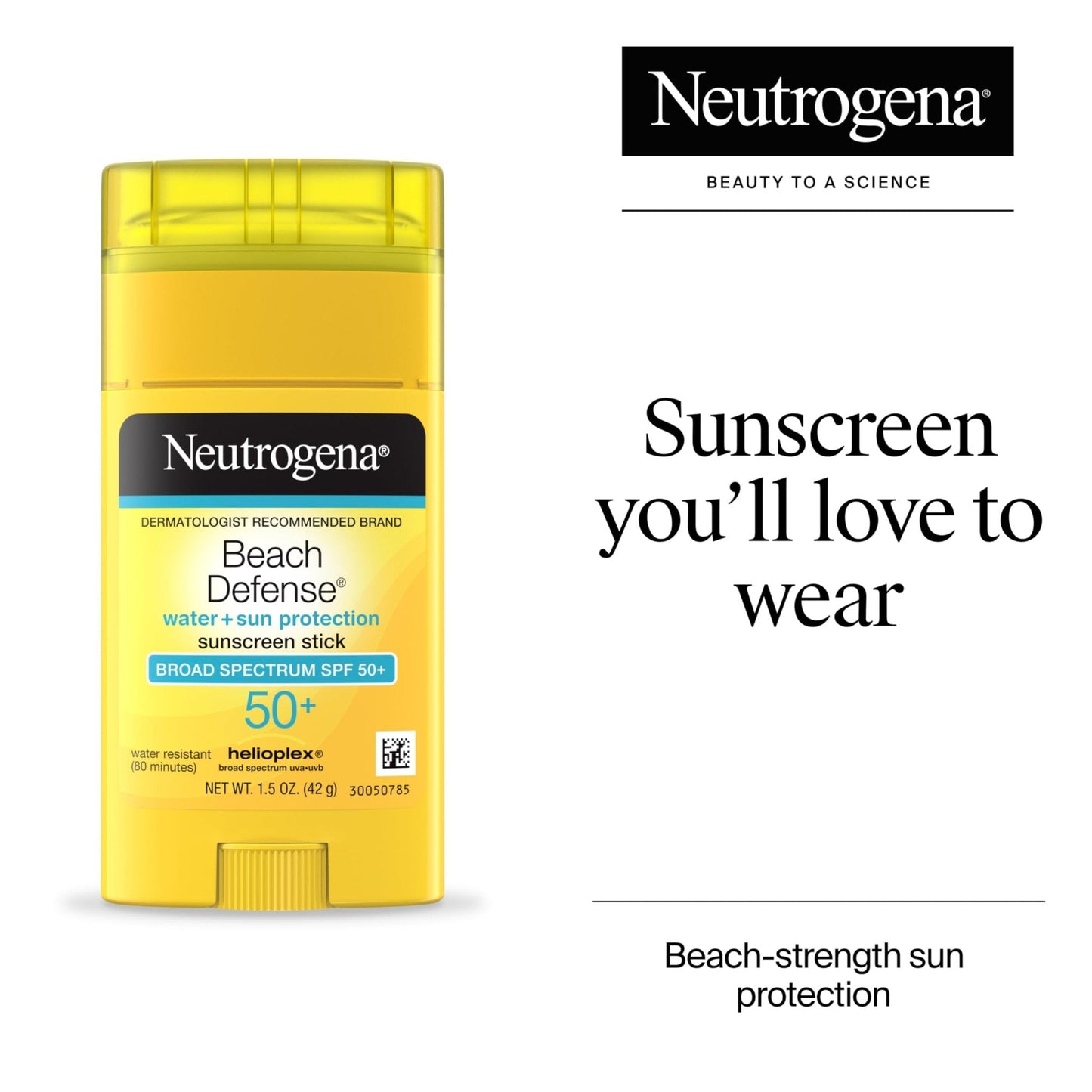 Neutrogena Beach Defense Sunscreen Stick SPF 50, Broad Spectrum Sun Protection for Face & Body, Water-Resistant - Maple Wellness Supplements