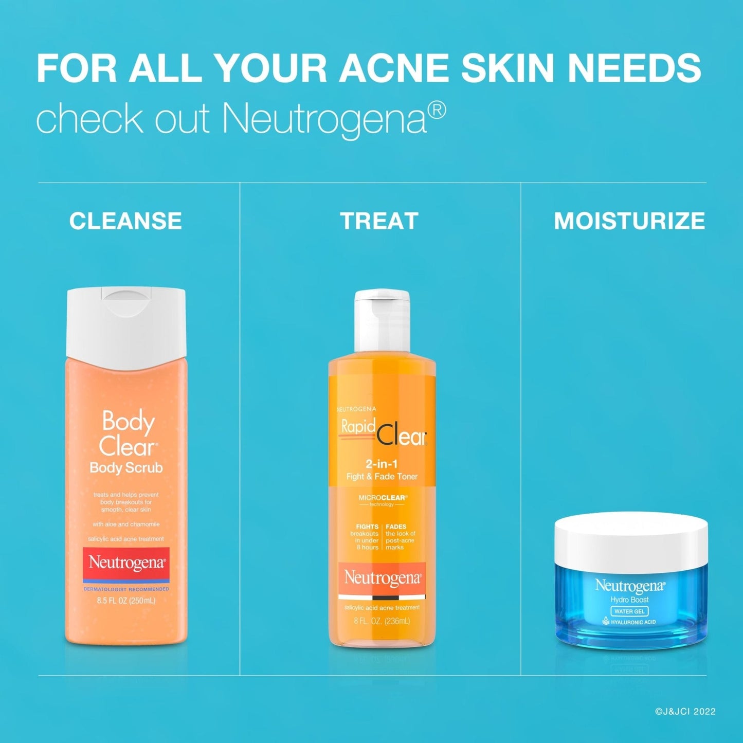 Neutrogena Body Clear Acne Body Wash and Exfoliating Body Scrub, 2% Salicylic Acid Cleanser, Chest, Shoulder & Back Acne Treatment - Maple Wellness Supplements