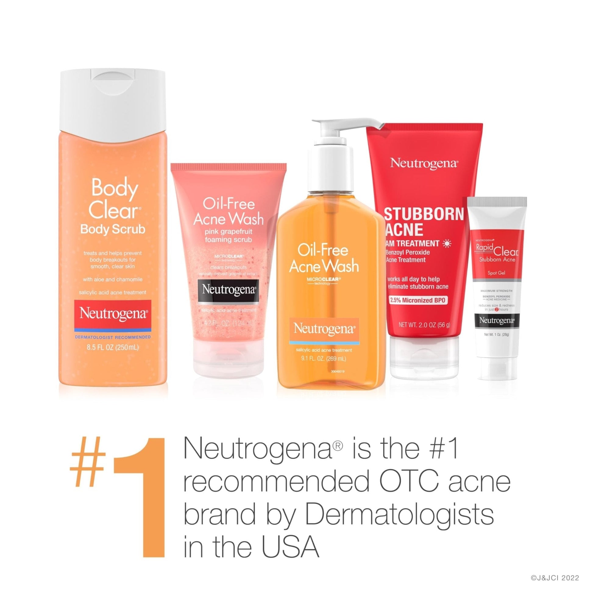 Neutrogena Body Clear Acne Body Wash and Exfoliating Body Scrub, 2% Salicylic Acid Cleanser, Chest, Shoulder & Back Acne Treatment - Maple Wellness Supplements