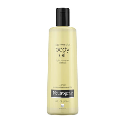 Neutrogena Body Oil Light Sesame Formula, 16 fl oz, Radiant Glow Moisturizer for Dry Skin - Maple Wellness Supplements