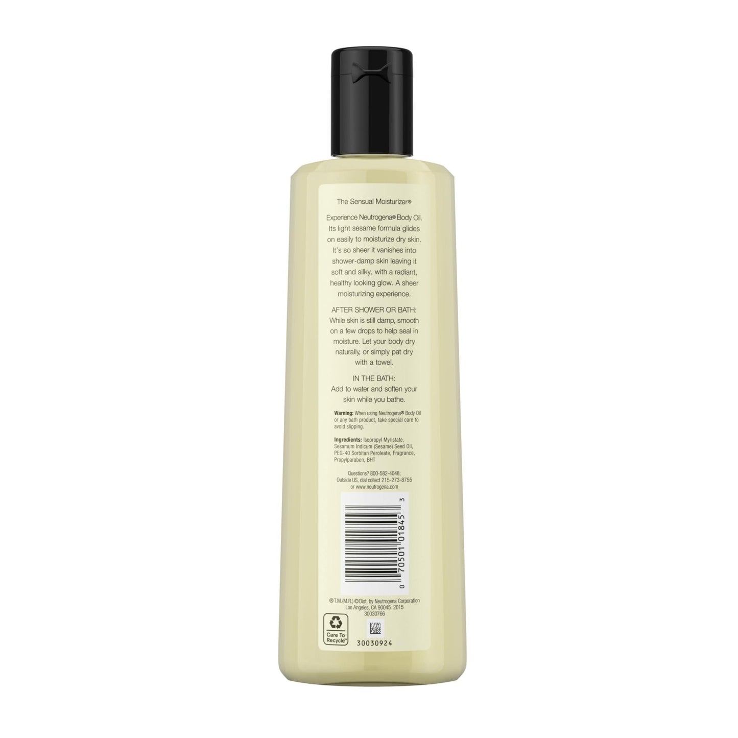 Neutrogena Body Oil Light Sesame Formula, 16 fl oz, Radiant Glow Moisturizer for Dry Skin - Maple Wellness Supplements