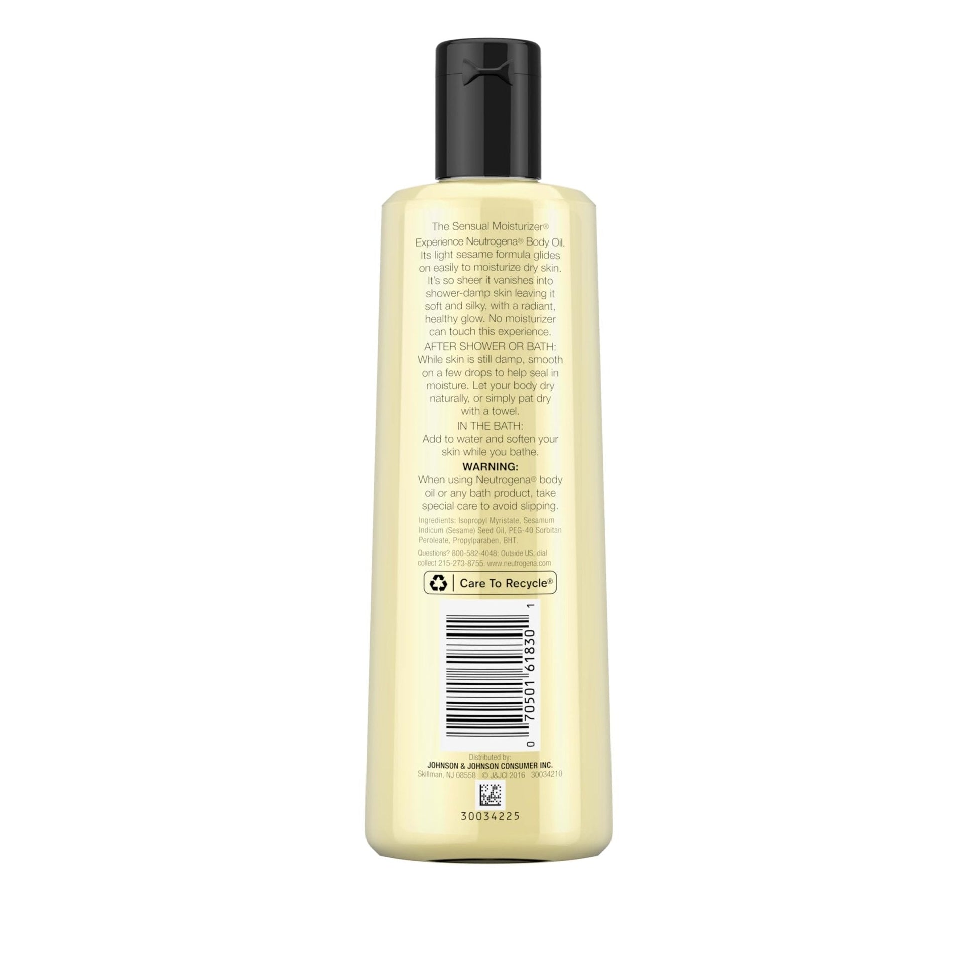Neutrogena Body Oil, Light Sesame Formula, Fragrance Free, Lightweight Moisturizing Body Oil for Silky, Soft Skin - Maple Wellness Supplements