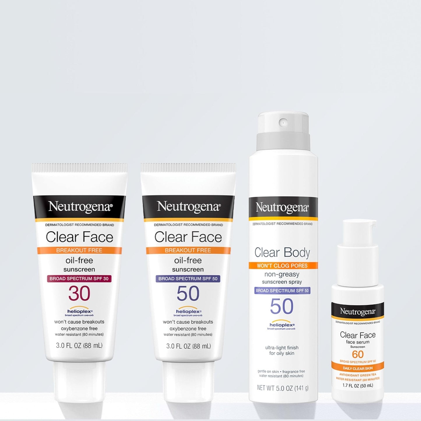 Neutrogena Clear Face Sunscreen for Acne-Prone Skin SPF 30, Broad Spectrum Facial Sunscreen Lotion, Lightweight, Non Comedogenic, Oil-, Fragrance- & Oxybenzone - Maple Wellness Supplements