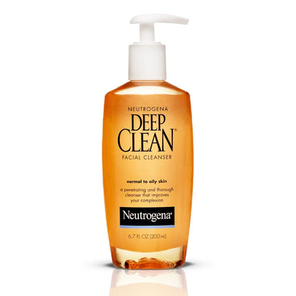 Neutrogena Deep Clean Daily Facial Cleanser with Beta Hydroxy Acid for Normal to Oily Skin, Alcohol-Free - Maple Wellness Supplements