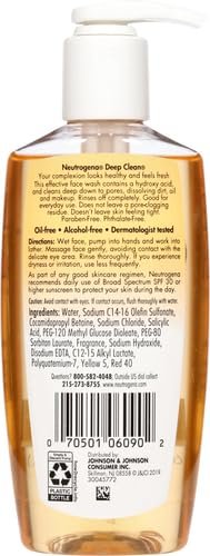 Neutrogena Deep Clean Daily Facial Cleanser with Beta Hydroxy Acid for Normal to Oily Skin, Alcohol-Free - Maple Wellness Supplements