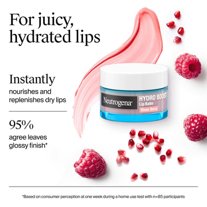 Neutrogena Hydro Boost Hyaluronic Acid Lip Balm, Nourishing Vitamin E Leaves Lips Feeling Hydrated, Sheer Pink Tinted Color with a Sweet Berry Flavor, Sheer Berry, 0.5 oz - Maple Wellness Supplements