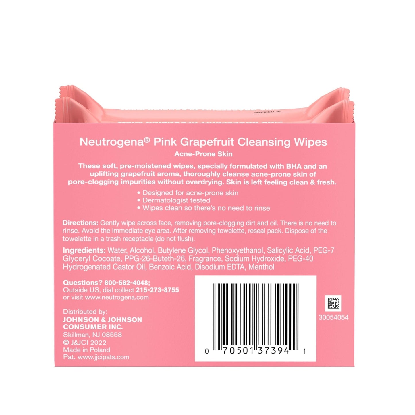 Neutrogena Makeup Remover Cleansing Towelettes, Pink Grapefruit, 25 Count, Twin Pack - Maple Wellness Supplements