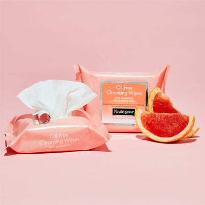 Neutrogena Makeup Remover Cleansing Towelettes, Pink Grapefruit, 25 Count, Twin Pack - Maple Wellness Supplements