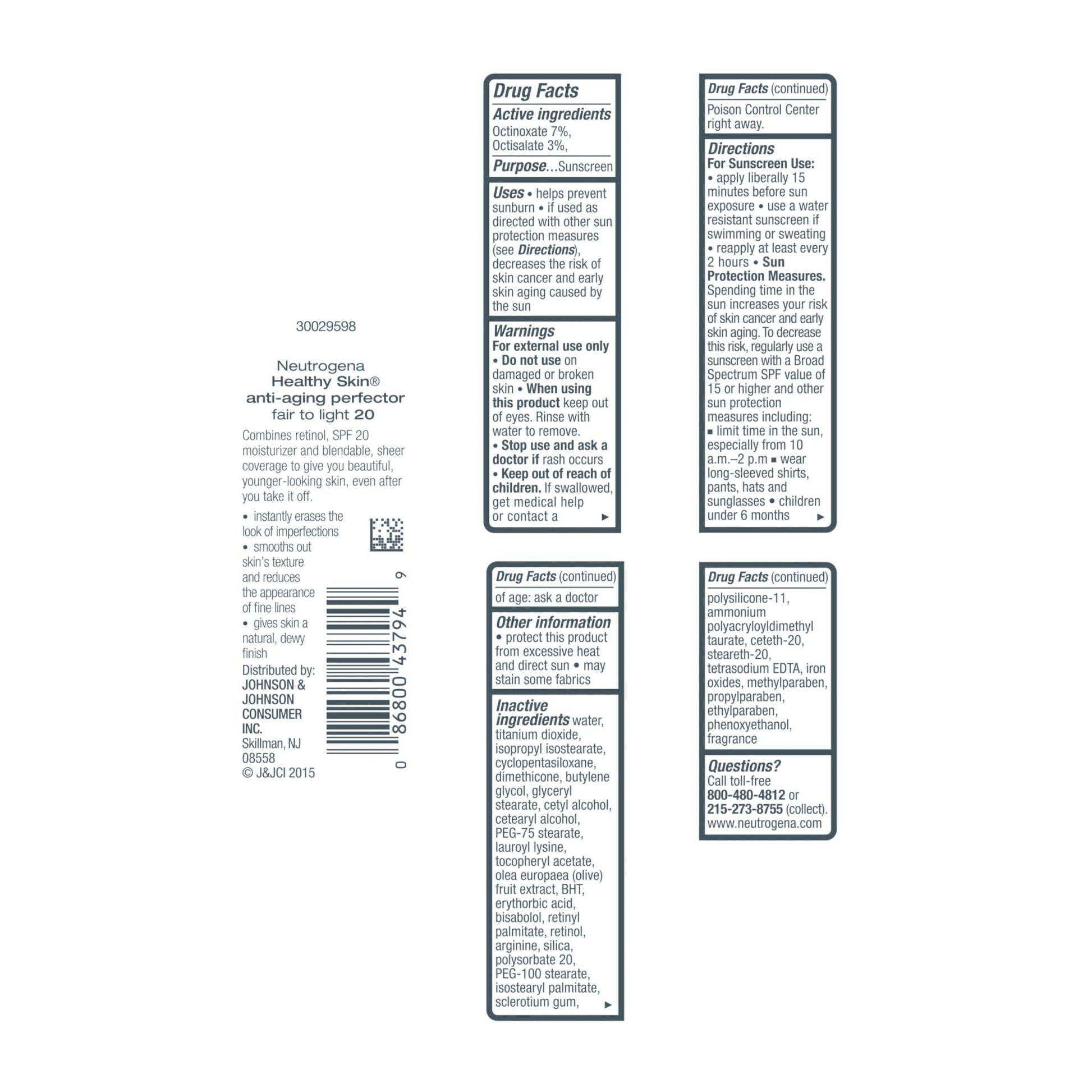 Neutrogena Retinol Treatment and Tinted Facial Moisturizer, Healthy Skin Anti-Aging Perfector with Broad Spectrum SPF 20 Sunscreen - Maple Wellness Supplements
