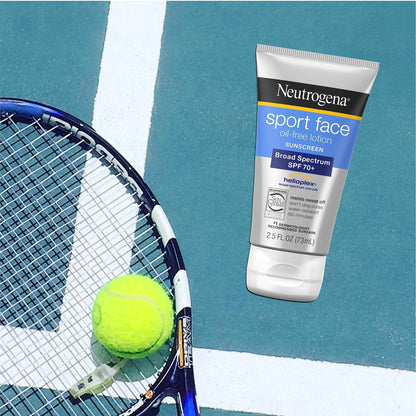 Neutrogena Sport Face Sunscreen SPF 70+, Oil-Free, 2.5 fl oz, Sweat & Water-Resistant - Maple Wellness Supplements