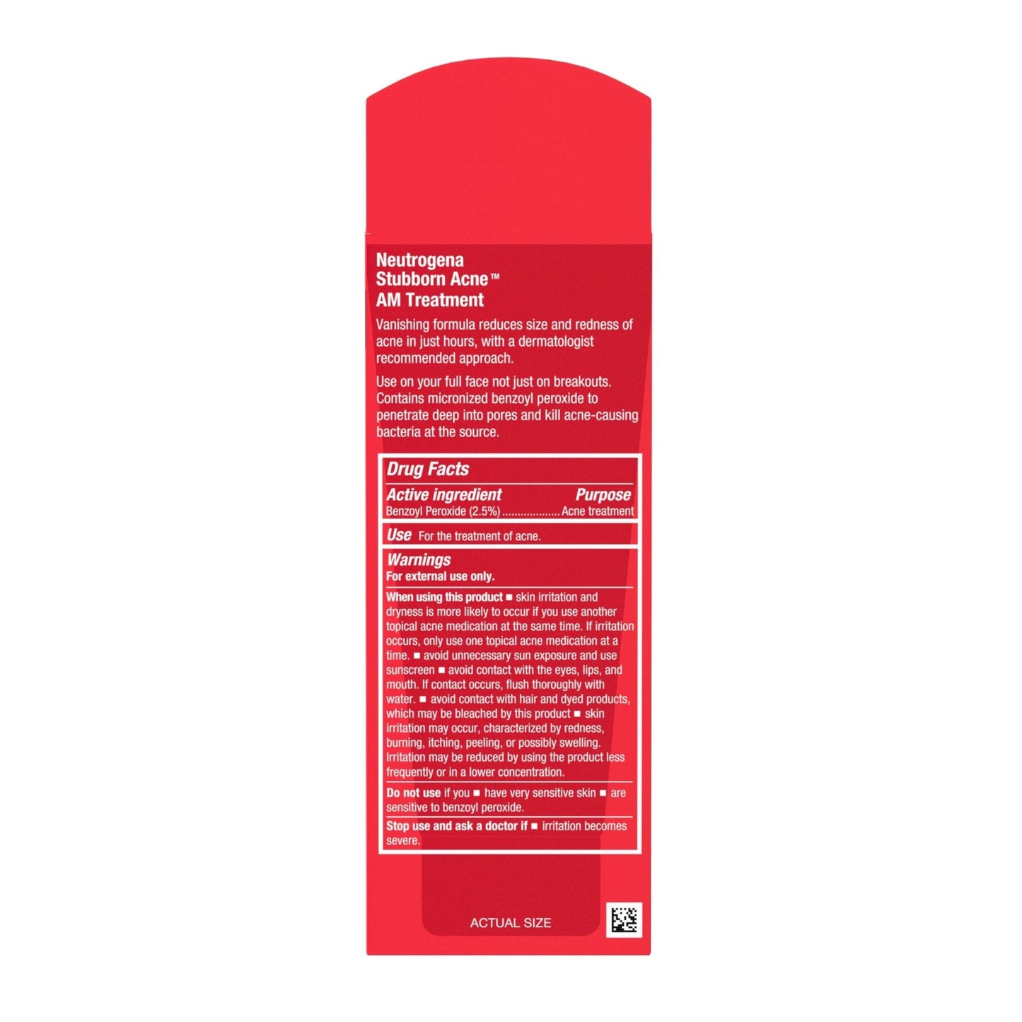 Neutrogena Stubborn Acne AM Face Treatment with 2.5% Micronized Benzoyl Peroxide Acne Medication, Oil-Free Daily Facial Treatment Reduces Size - Maple Wellness Supplements