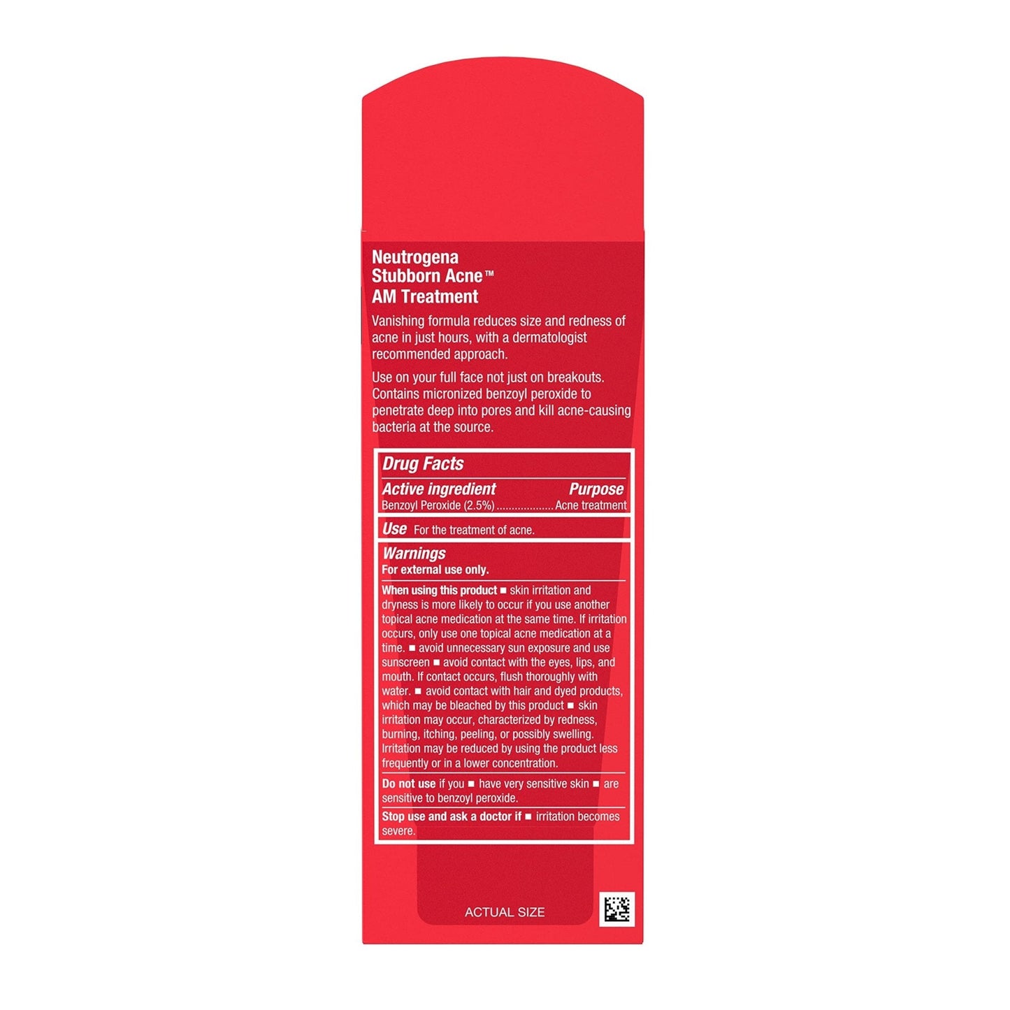 Neutrogena Stubborn Acne AM Face Treatment with 2.5% Micronized Benzoyl Peroxide Acne Medication, Oil-Free Daily Facial Treatment Reduces Size - Maple Wellness Supplements