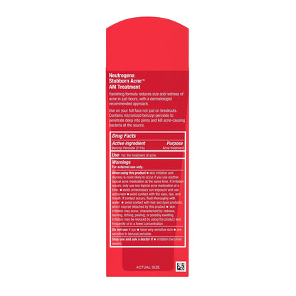 Neutrogena Stubborn Acne AM Face Treatment with 2.5% Micronized Benzoyl Peroxide Acne Medication, Oil-Free Daily Facial Treatment Reduces Size - Maple Wellness Supplements