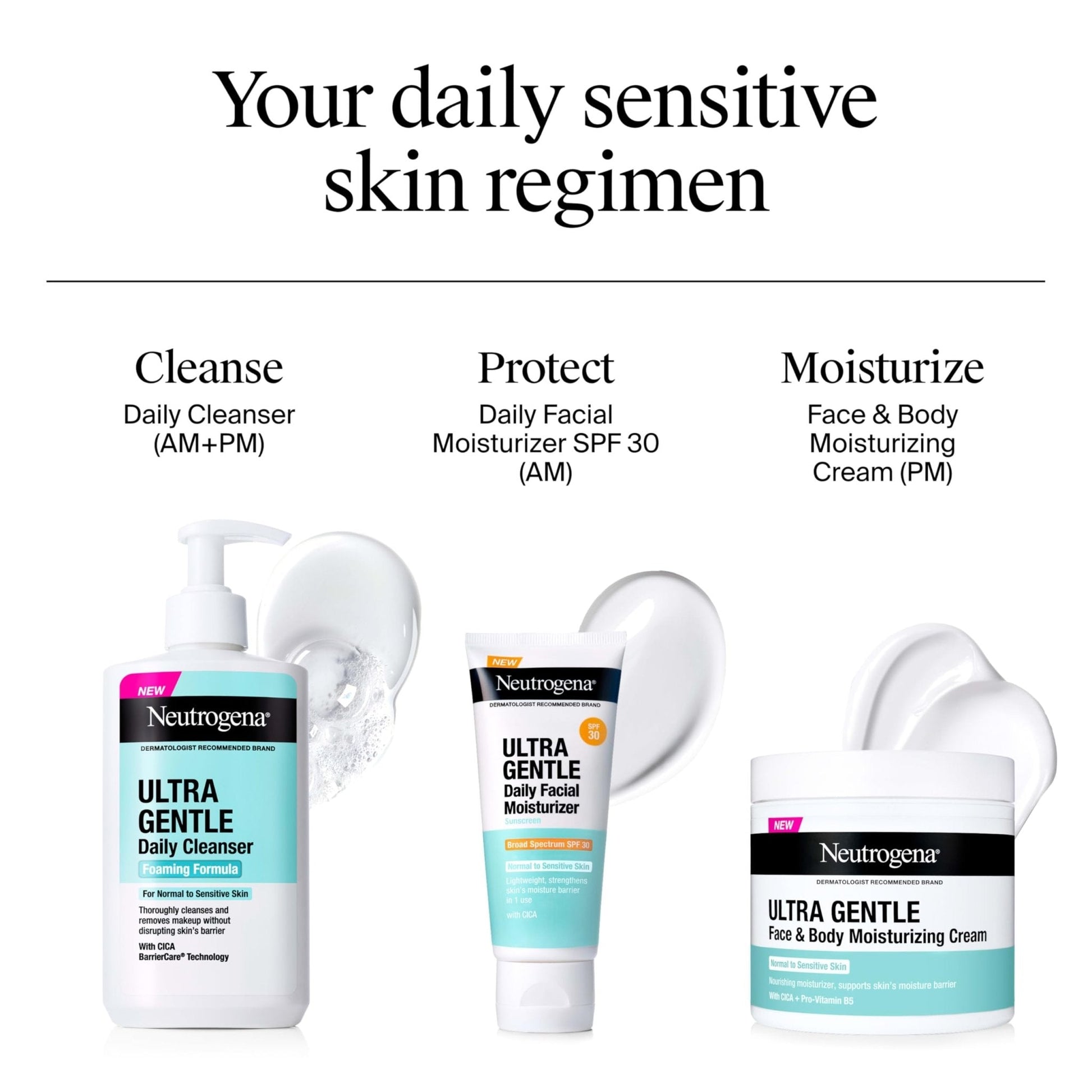 Neutrogena Ultra Gentle Foaming Facial Cleanser, Fragrance Free Hydrating Face Wash for Sensitive Skin, Daily Non Over Drying Makeup Remover - Maple Wellness Supplements