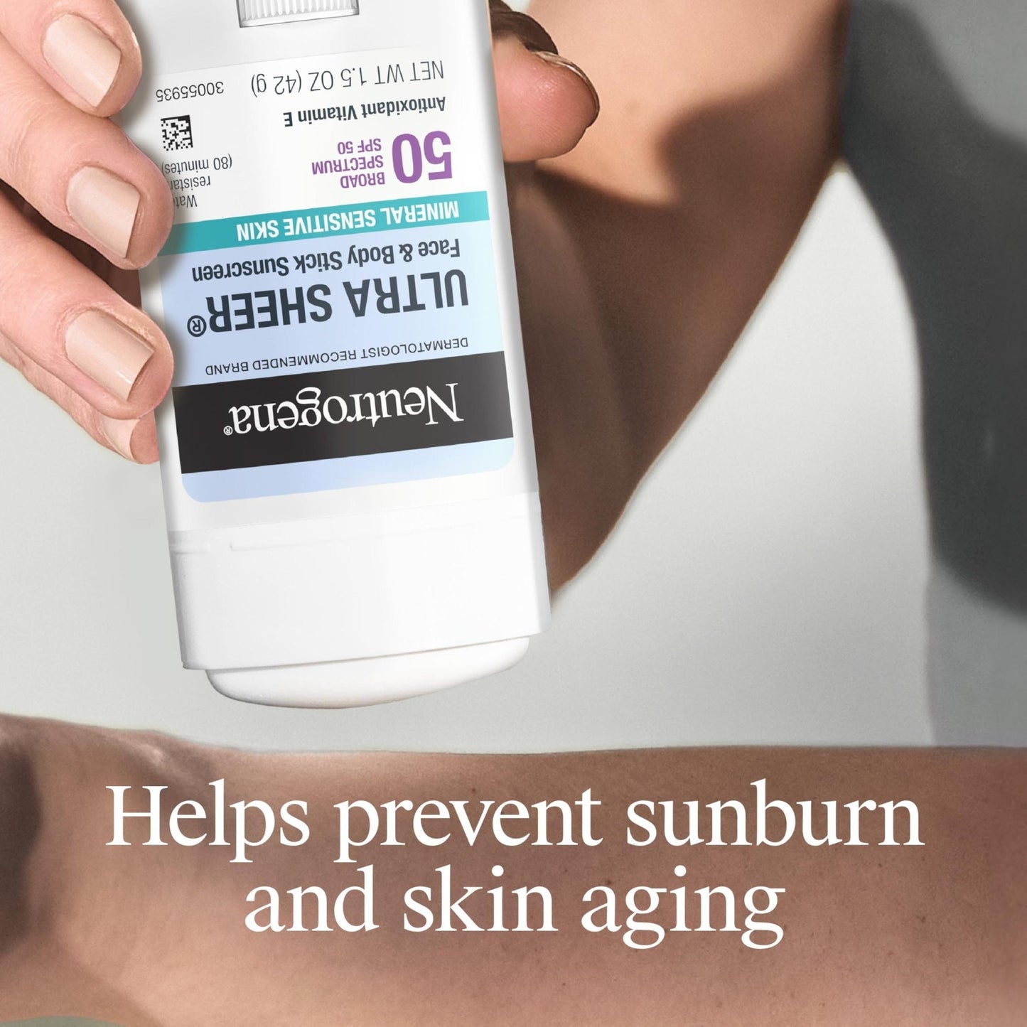 Neutrogena Ultra Sheer Dry Touch SPF 50 Mineral Sunscreen Stick for Sensitive Skin, Zinc Oxide, Body & Face Sunscreen - Maple Wellness Supplements