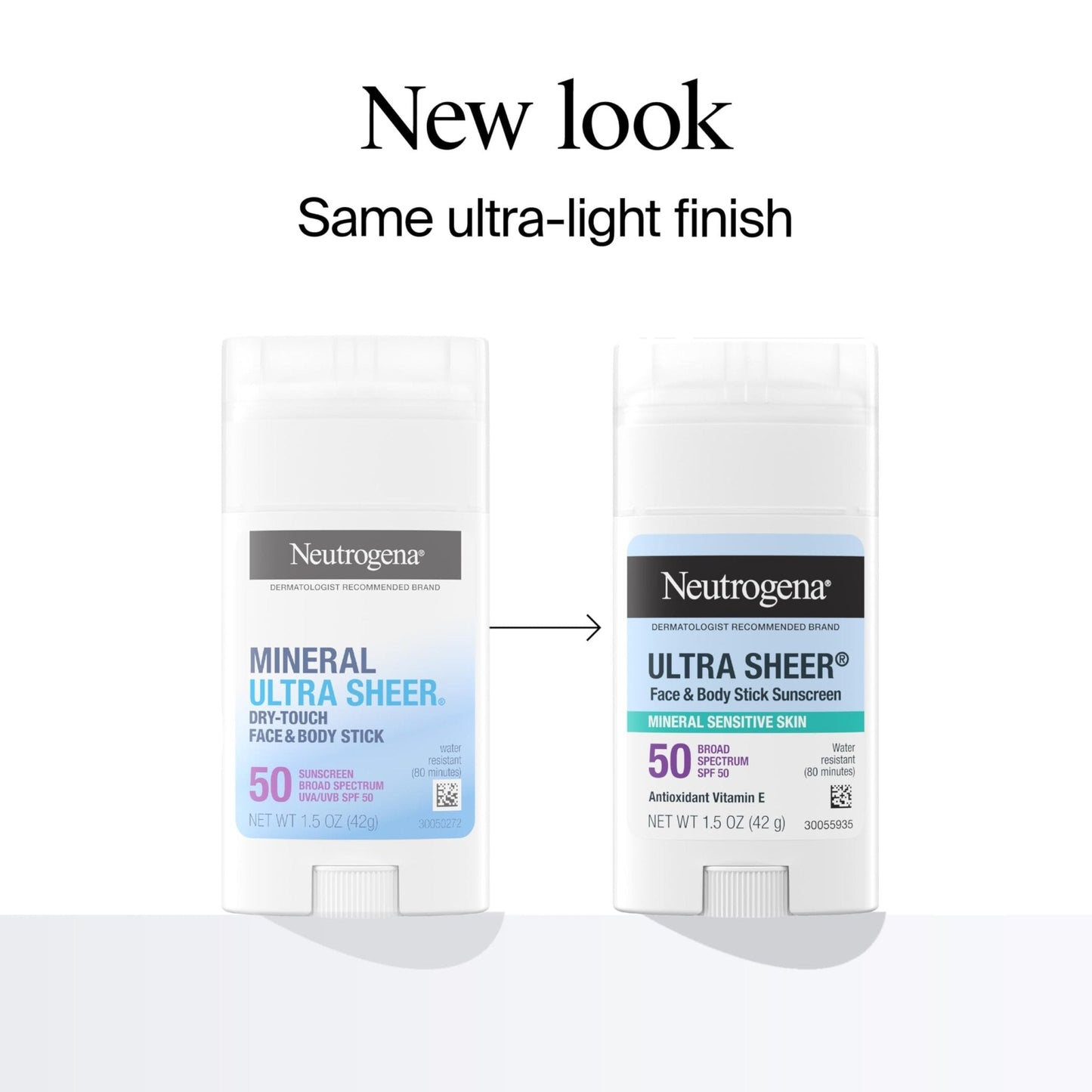 Neutrogena Ultra Sheer Dry Touch SPF 50 Mineral Sunscreen Stick for Sensitive Skin, Zinc Oxide, Body & Face Sunscreen - Maple Wellness Supplements