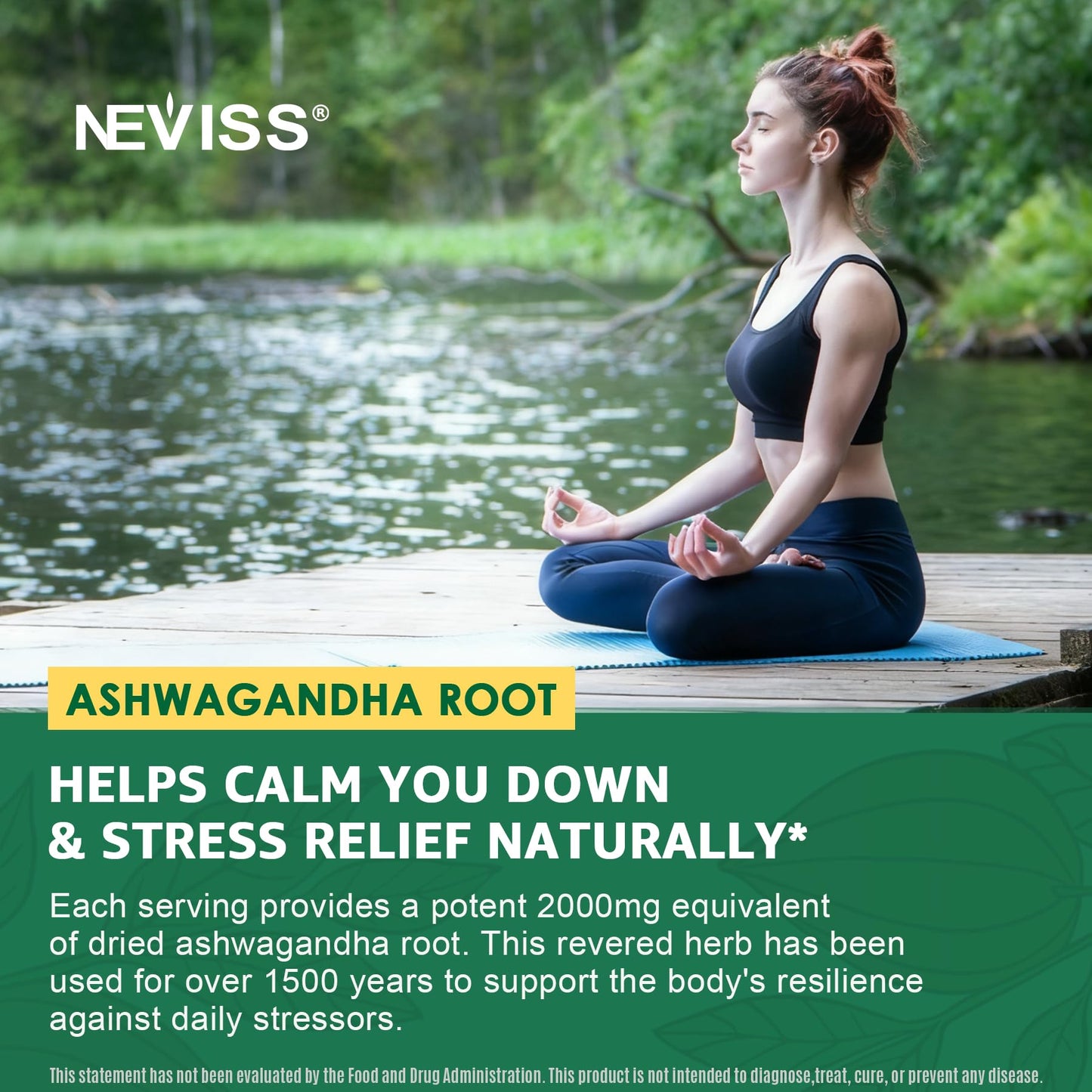 NEVISS Ashwagandha Gummies 2000mg, Feel Refreshed, Plus Proprietary Blend with L-Theanine, 5-HTP, Lemon Balm, Magnesium for Calm, Zzzs & Relaxation Support, 120 Count - Maple Wellness Supplements