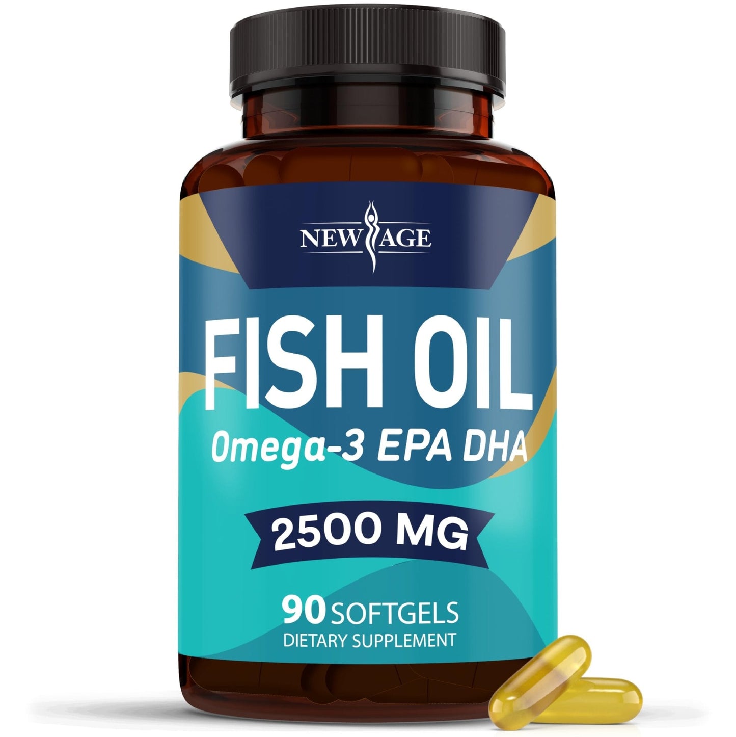 NEW AGE Omega 3 Fish Oil Supplement Immune & Health Support – Promotes Joint, Eye & Skin Health - Non GMO - EPA, DHA Fatty Acids Gluten Free (90 Softgels (Pack of 1)) - Maple Wellness Supplements