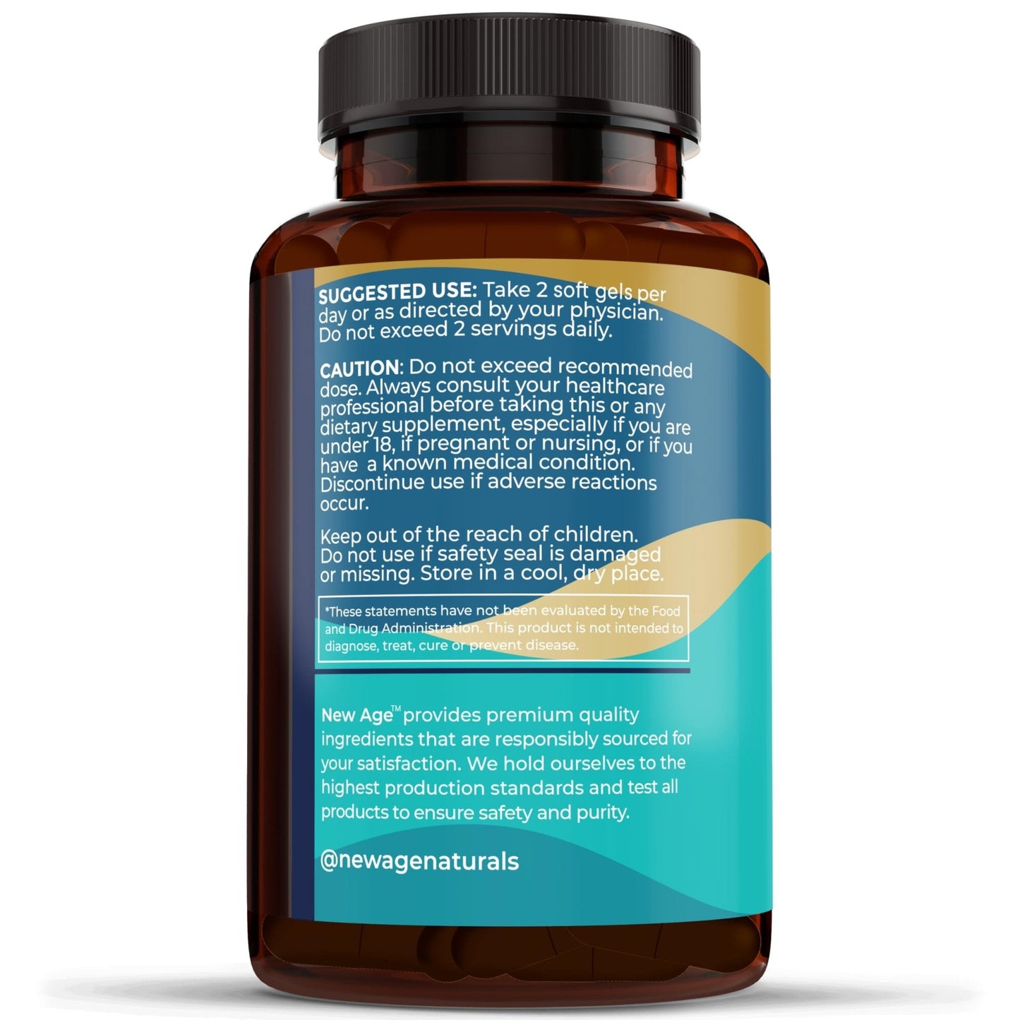 NEW AGE Omega 3 Fish Oil Supplement Immune & Health Support – Promotes Joint, Eye & Skin Health - Non GMO - EPA, DHA Fatty Acids Gluten Free (90 Softgels (Pack of 1)) - Maple Wellness Supplements