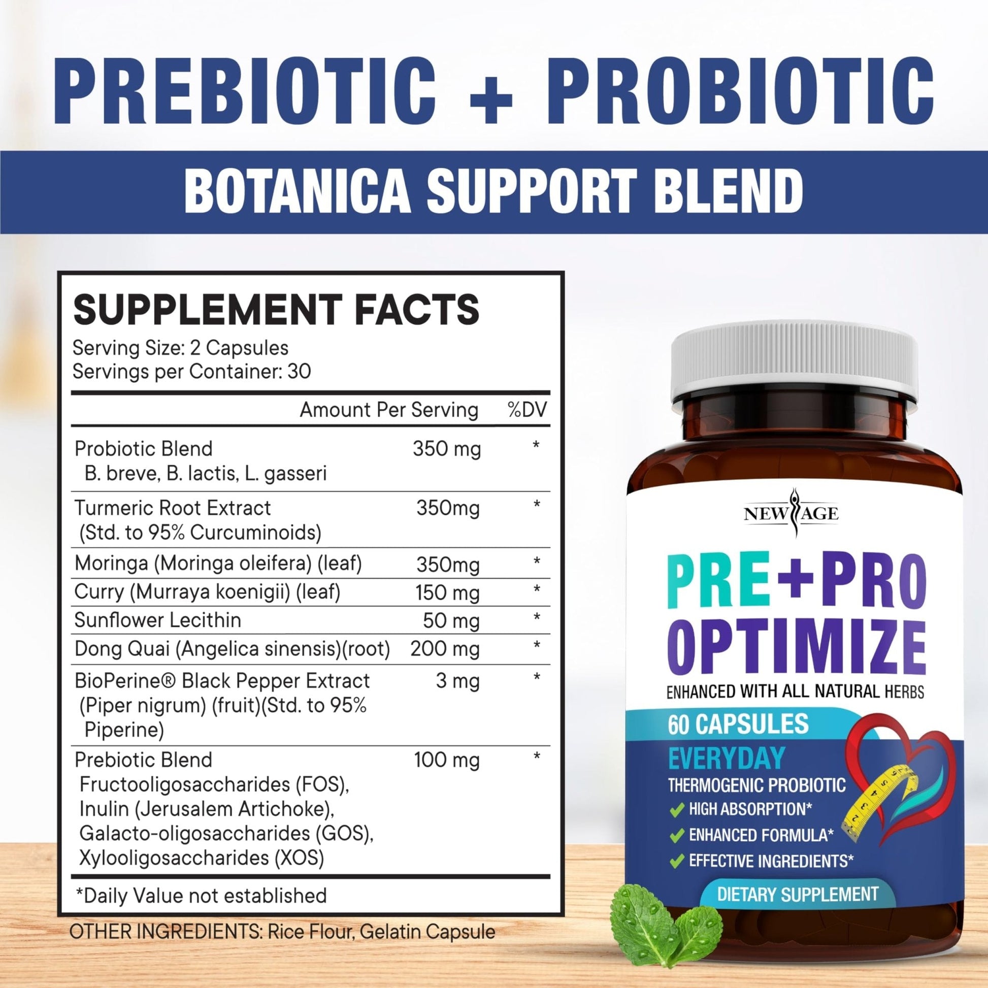 NEW AGE Pro Optimize Probiotics for Women, Menopause, Digestive Health - Support for Bloating, Hot Flashes, Joint Support, Night Sweats - Maple Wellness Supplements
