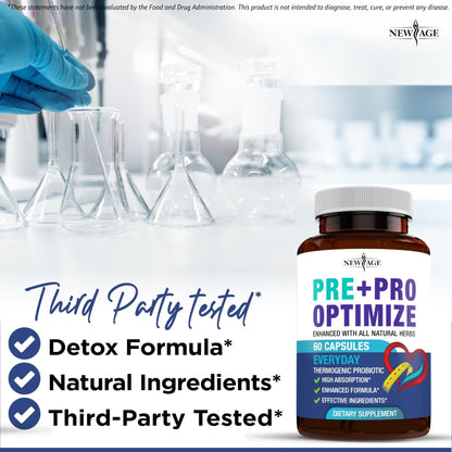 NEW AGE Pro Optimize Probiotics for Women, Menopause, Digestive Health - Support for Bloating, Hot Flashes, Joint Support, Night Sweats - Maple Wellness Supplements