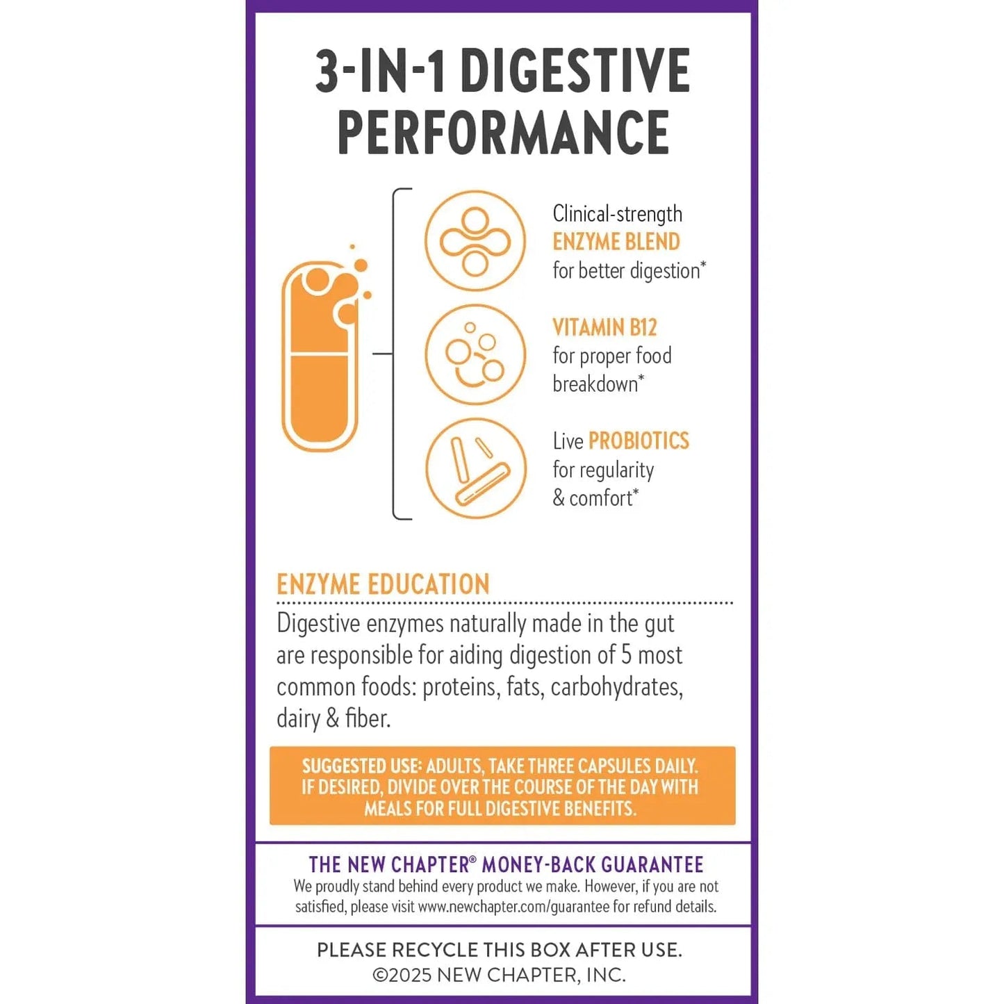 New Chapter All-Flora Enzyme Complex with Probiotics Relieves Bloating & Gas - Clinical-Strength Digestive Enzymes + Ultra-Concentrated Probiotics + Fermented Vitamin B12, 90 Vegan Capsules - Maple Wellness Supplements