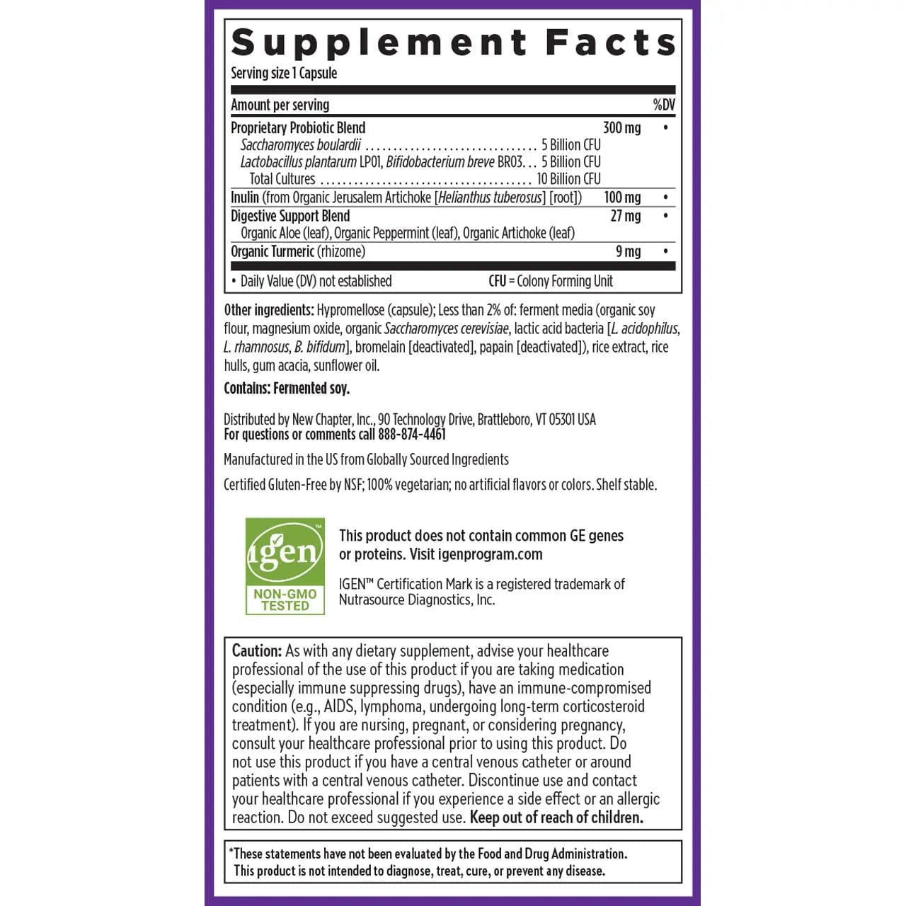 New Chapter All-Flora Probiotic for Advanced Digestion & Complete Gut Health with Prebiotics + Postbiotics, Clinical-Strength Strains, 100% Vegetarian, Non-GMO, Shelf Stable - 60 ct (2 Month Supply) - Maple Wellness Supplements